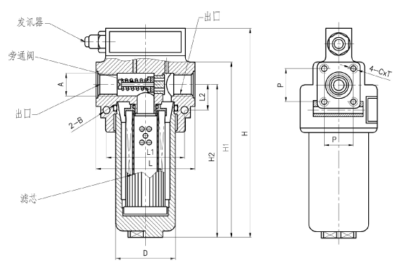GU-H系列自封式压力管路过滤器 GU-H63*10P GU-H100*5(图3)